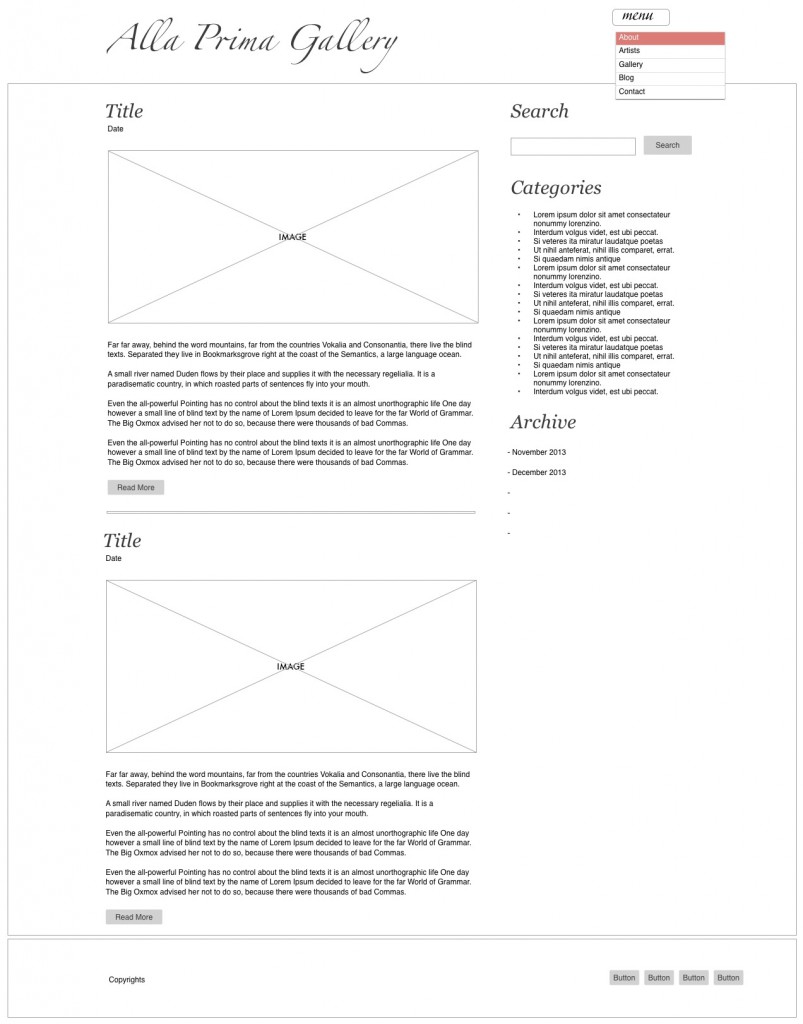 Blog Wire Frame