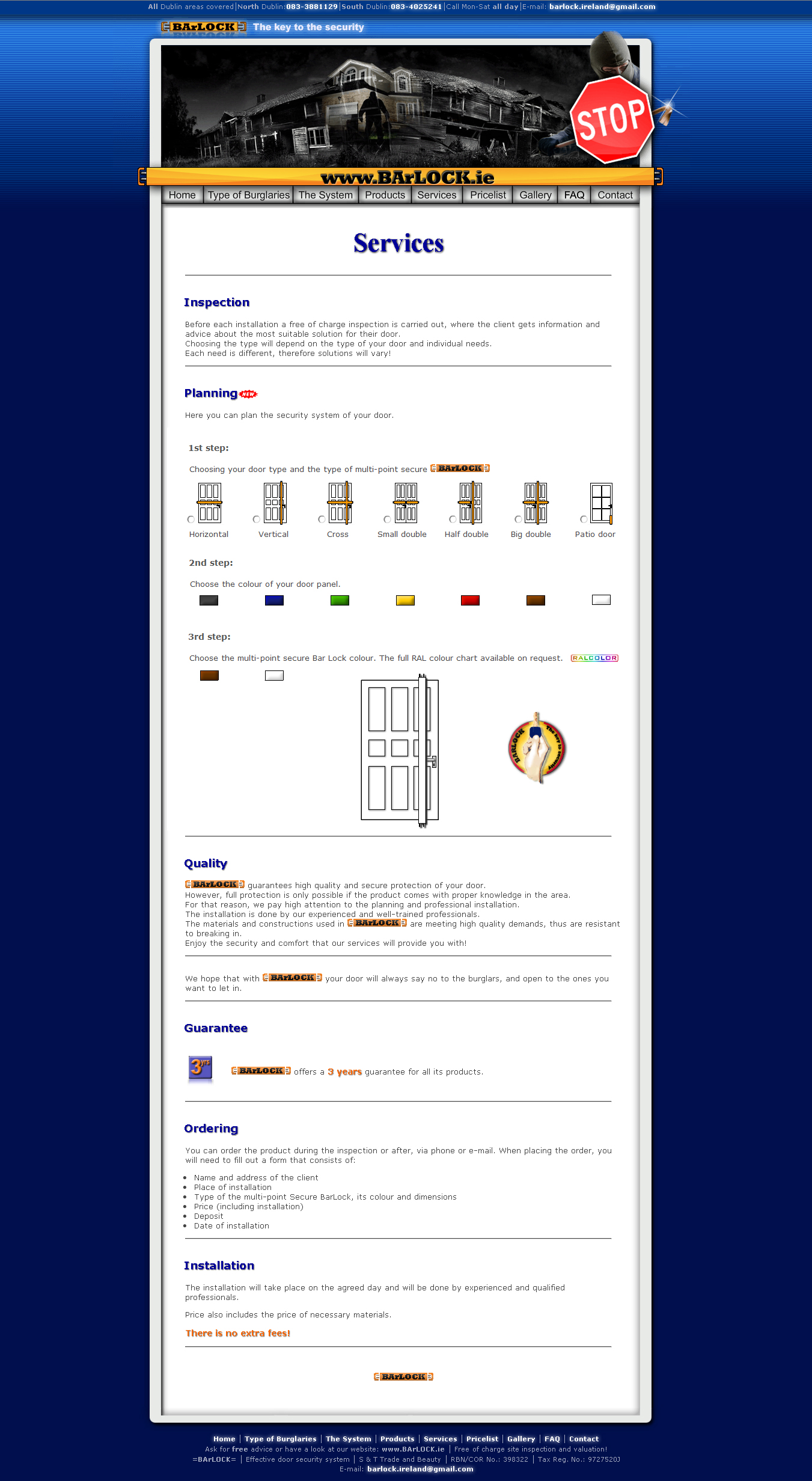 Barlock.ie – site layout – services