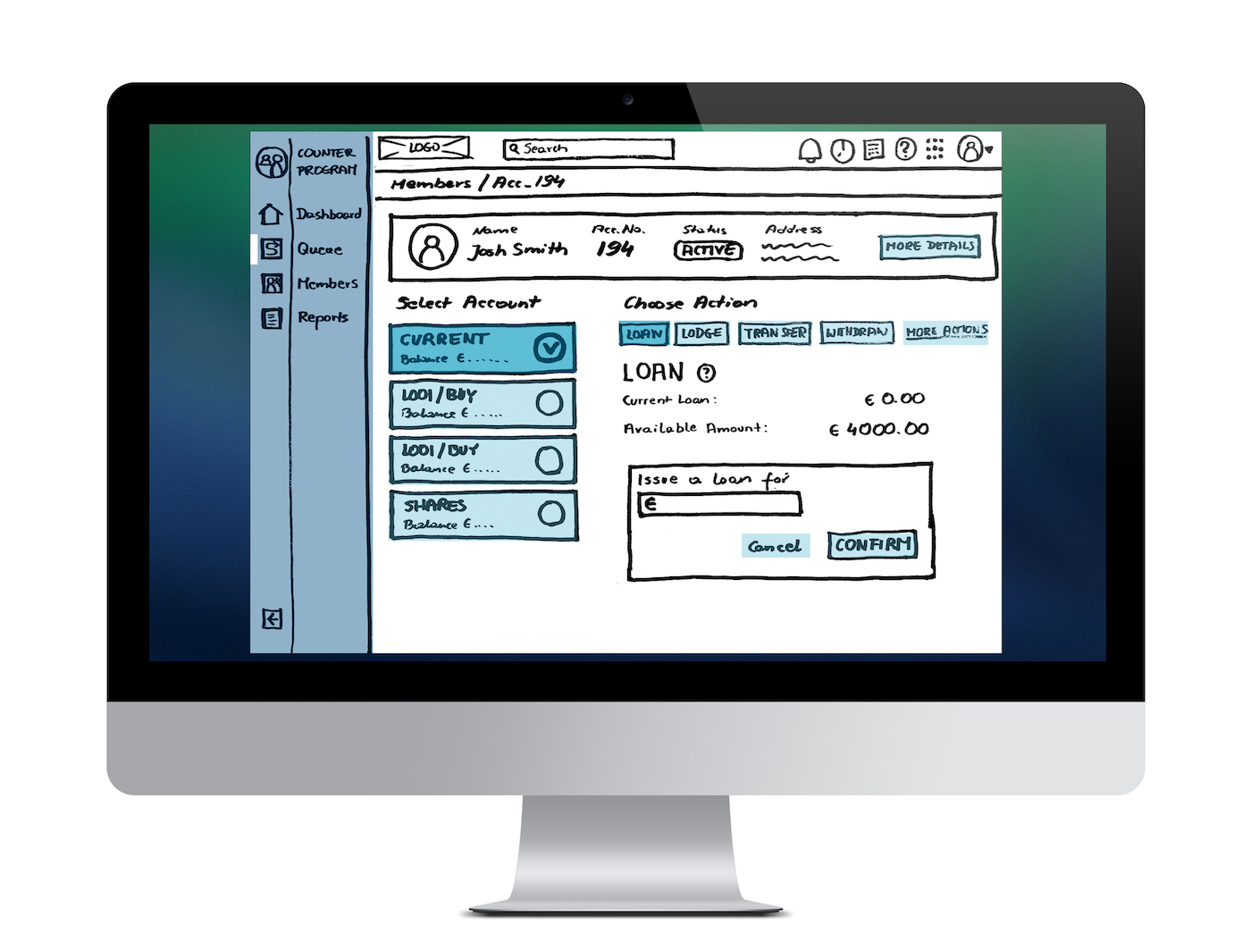 Credit Union Paper Prototype